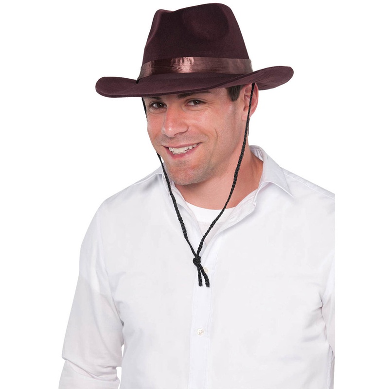 Classic Adults Brown Flocked Cowboy Hat