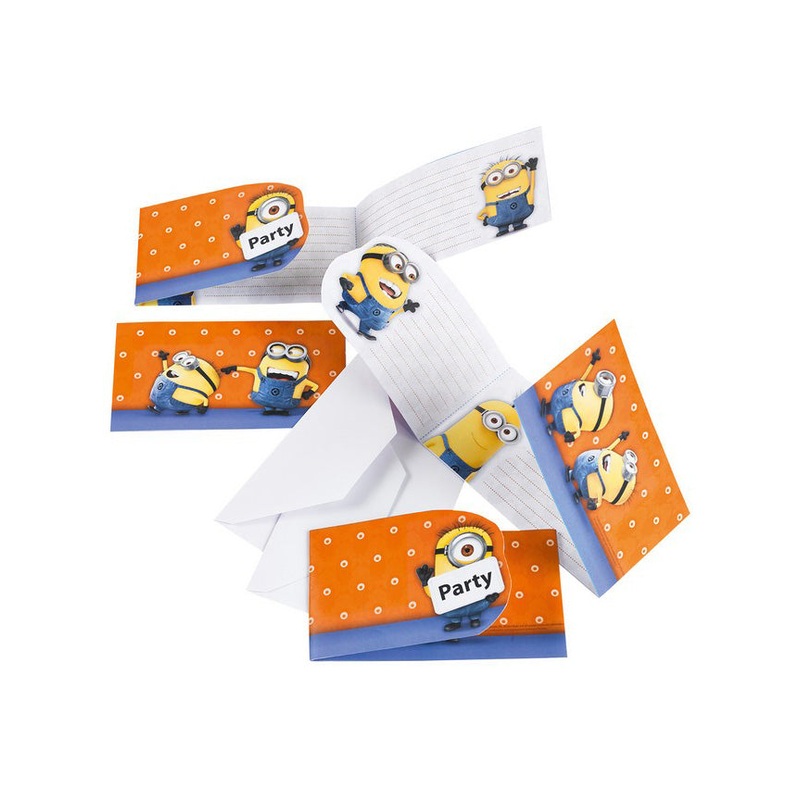 Despicable Me Minions Pack of 6 Birthday Invitations
