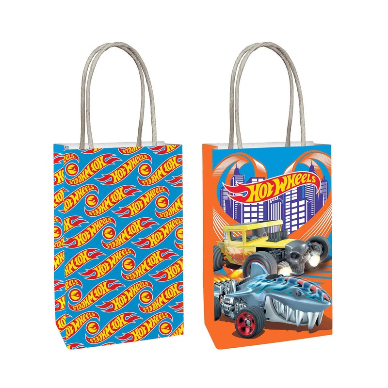 Hot Wheels Pack of 8 Paper Party Loot Bags