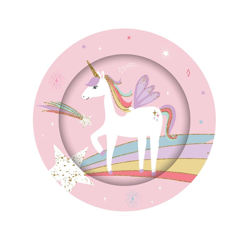 Pink Unicorn 8 Pack Paper Party Plates
