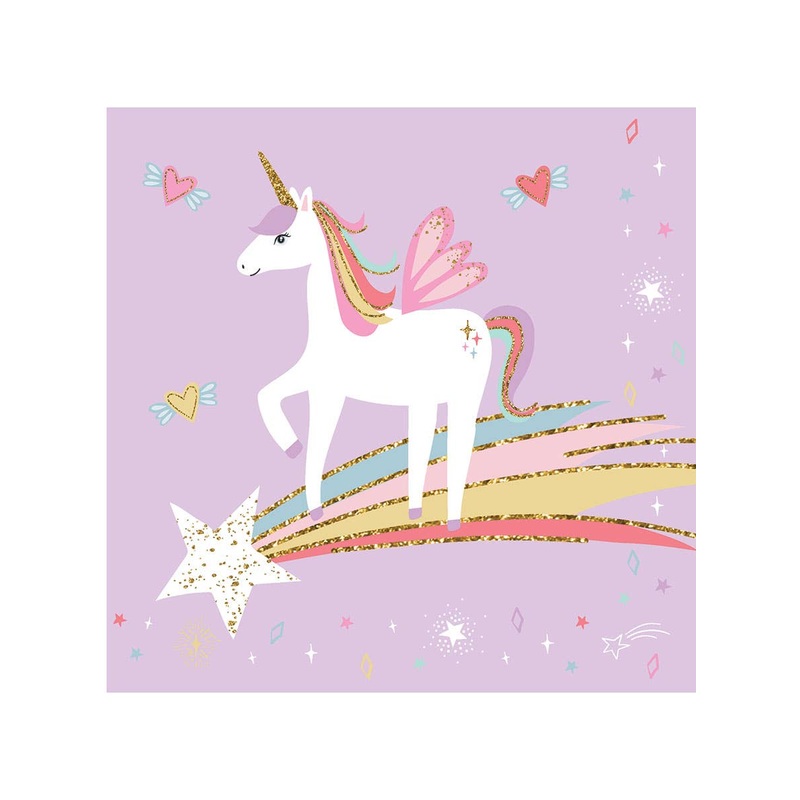 Purple Unicorn 20 Pack Paper Napkins