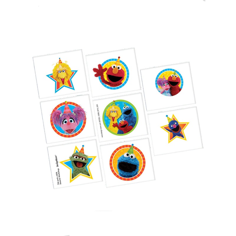Sesame Street Pack of 8 Temporary Tattoo Party Favours