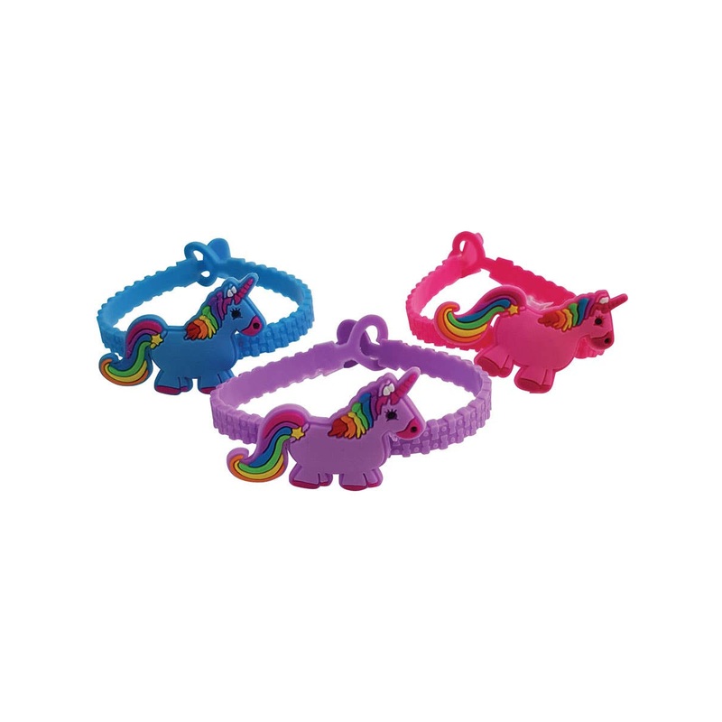 Unicorn Rubber Bracelets 3 Pack Party Favours