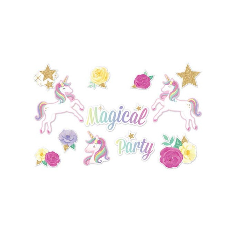 Unicorns 12 Pack Wall Cut Outs Party Decorations