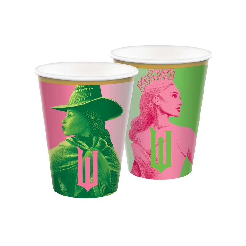 Wicked Pink and Green 266ml Paper Party Cups 8 Pack