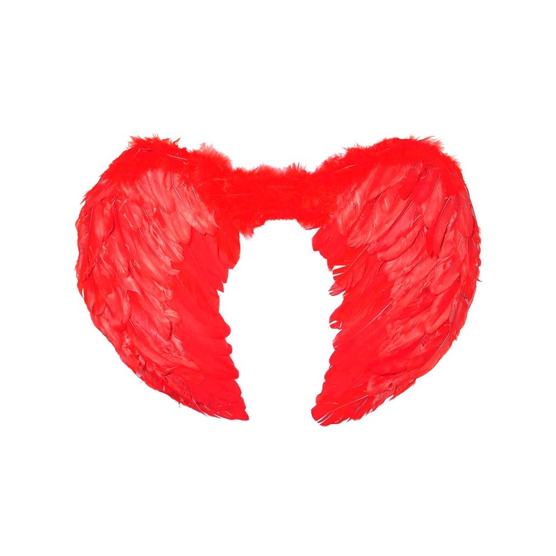 Angelic 60cm Red Feather Costume Wings