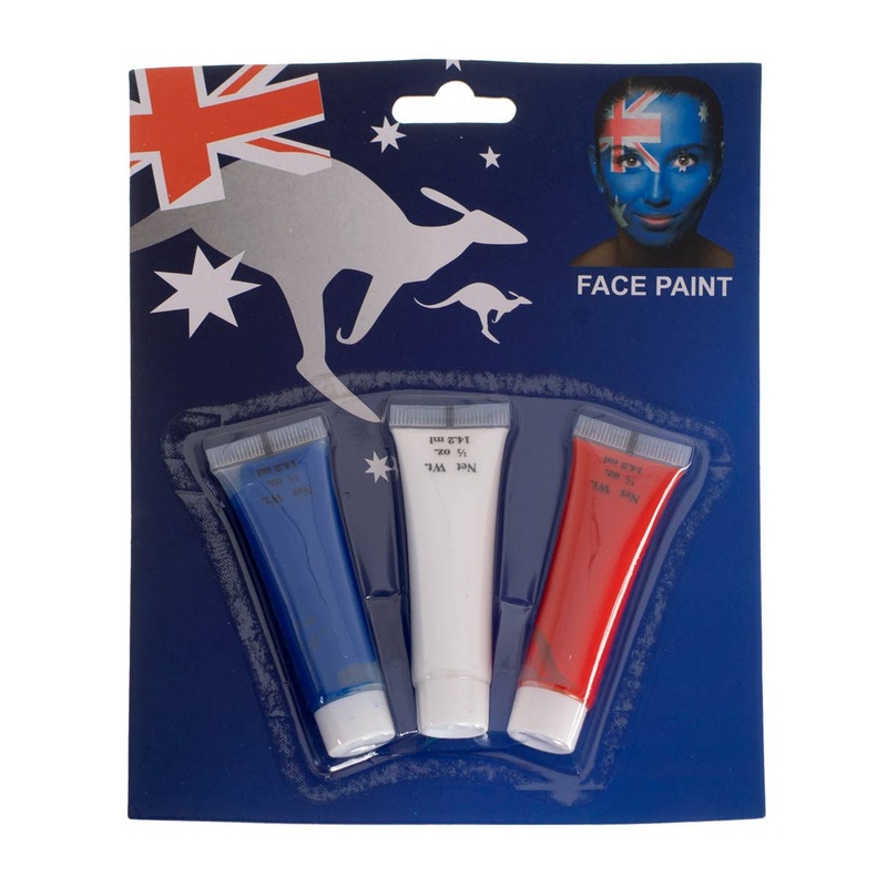 Australia Day Red, White And Blue Face Paint Set