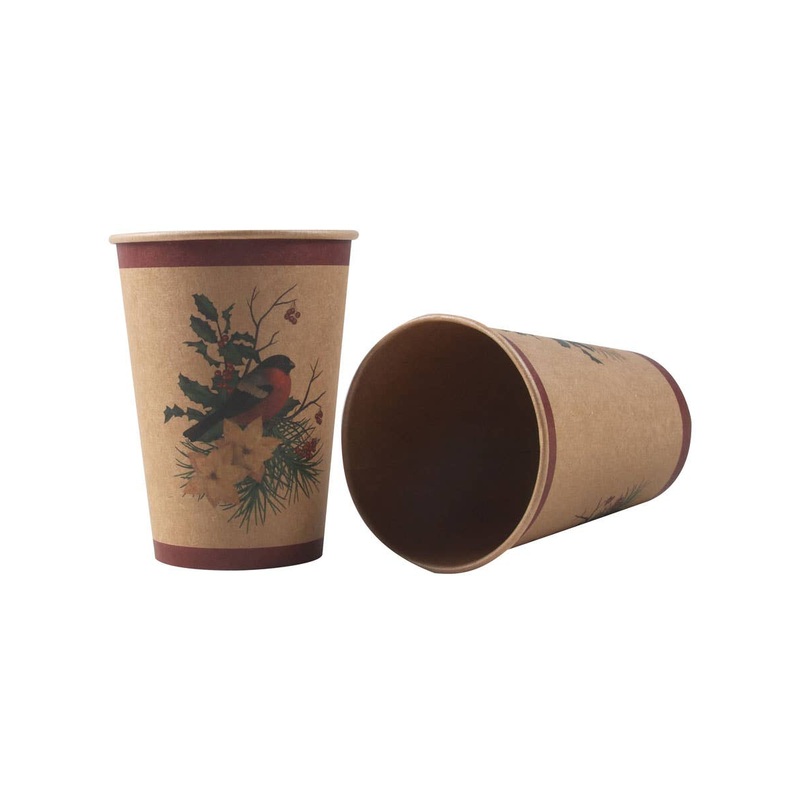Christmas Joy Brown 12 Pack Paper Cups
