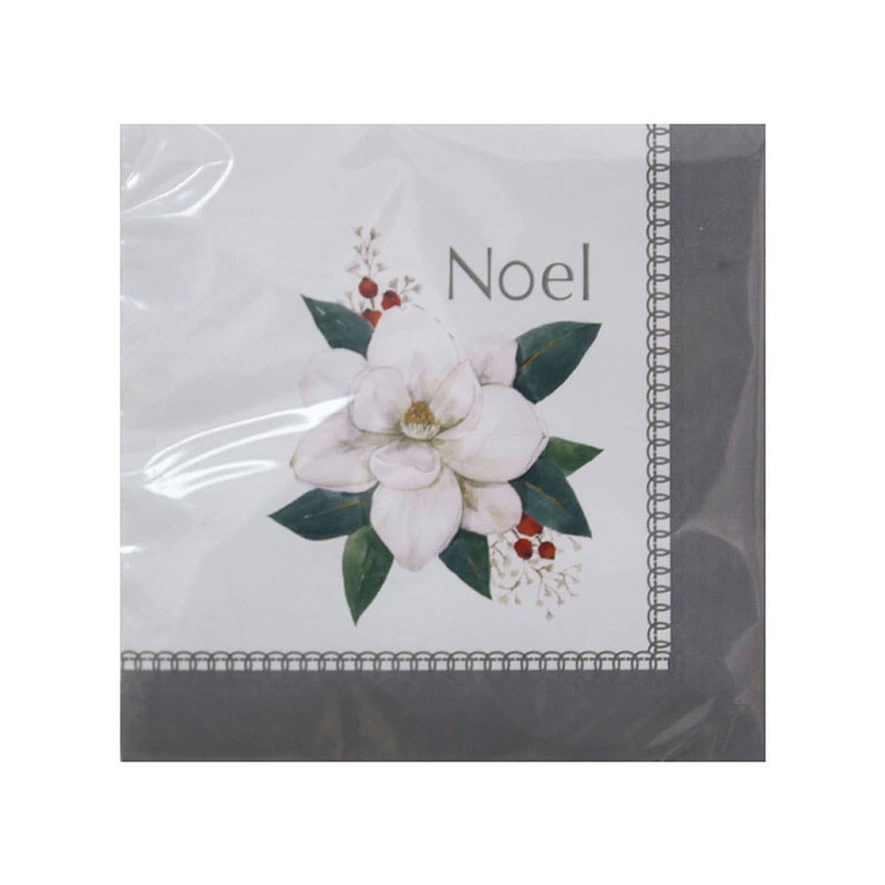 Noel White Flower 20 Pack Christmas Napkins