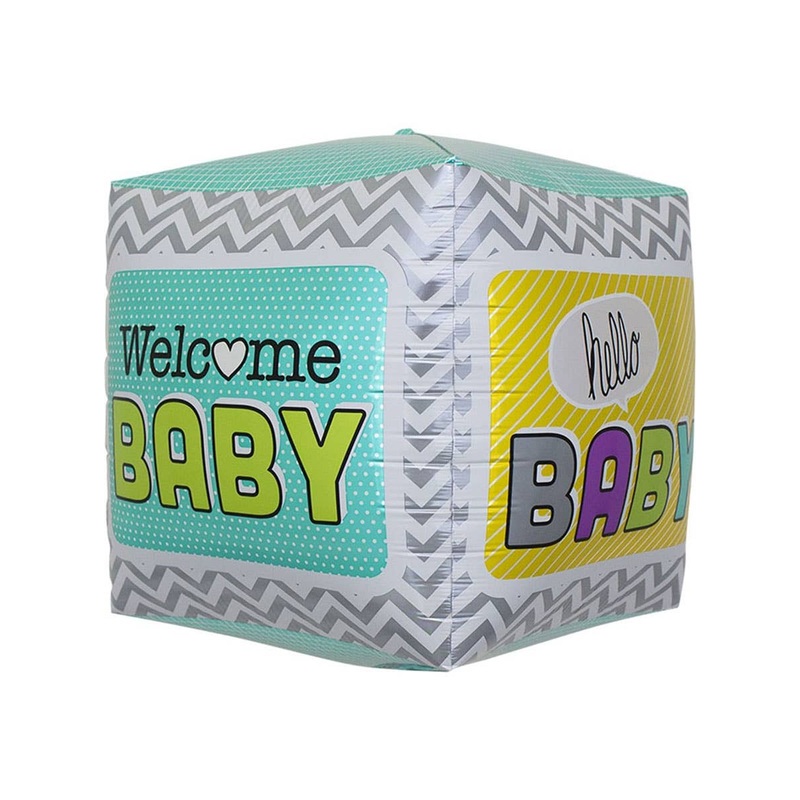 Welcome Baby 45cm Cube Shaped Foil Balloon
