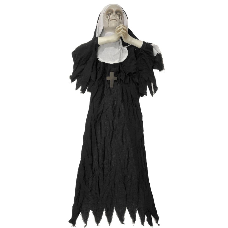 Animated Possessed Praying Nun Decoration