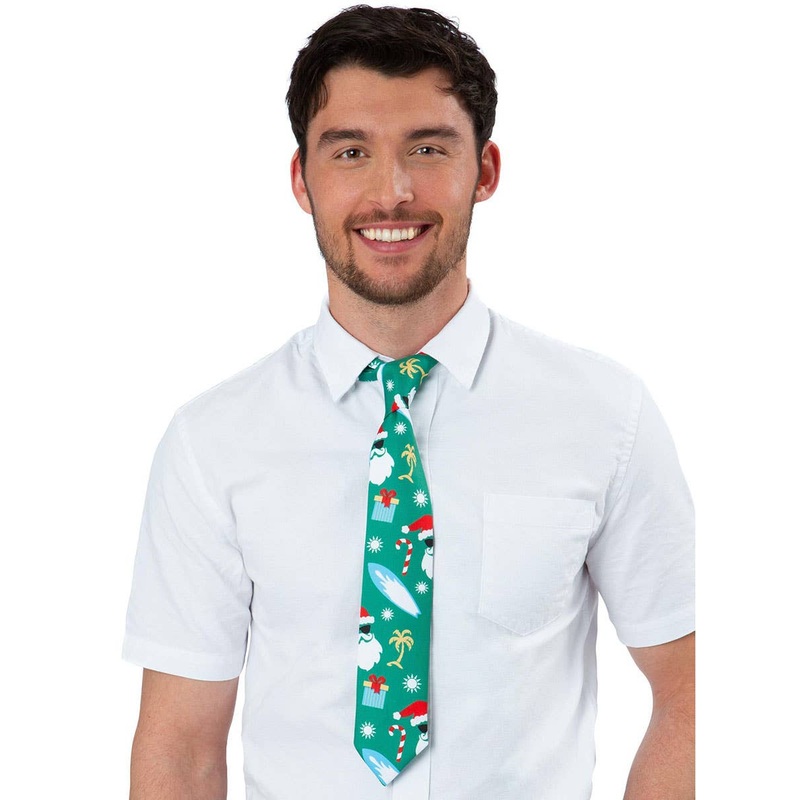 Australian Christmas Print Green Costume Tie