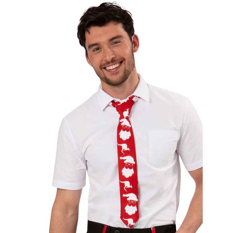 Australian Christmas Print Red Costume Tie
