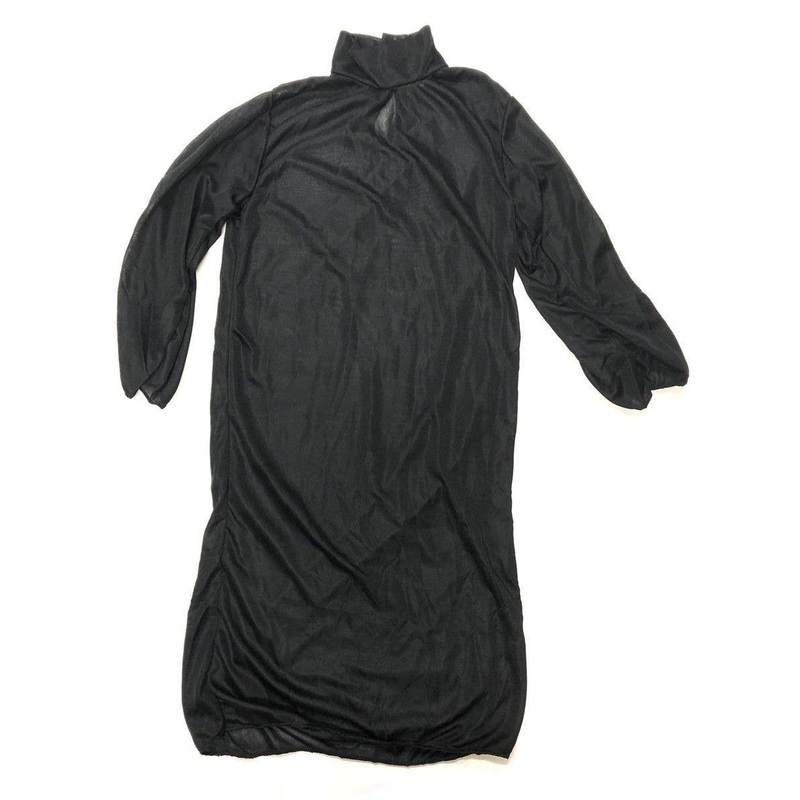 Long Black Wizard Tunic Boys Costume -Size Medium