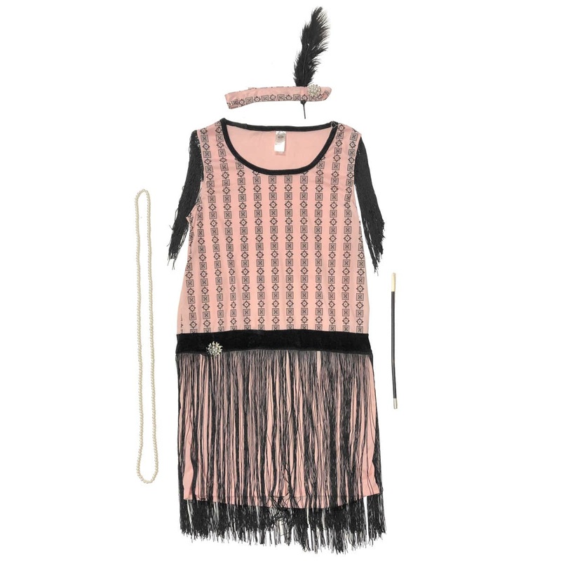 Pink and Black Flapper Womens Costume – Size Large