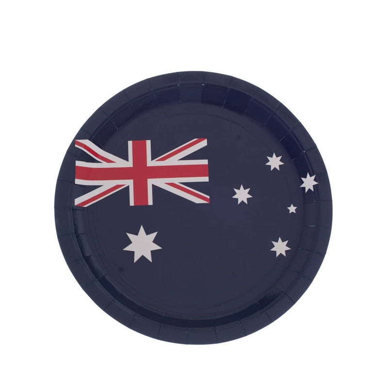 Australian Flag 23cm Pack Of 6 Paper Plates