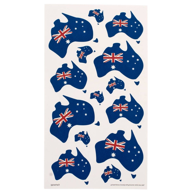 Australian Flag Map Temporary Tattoo Sheet