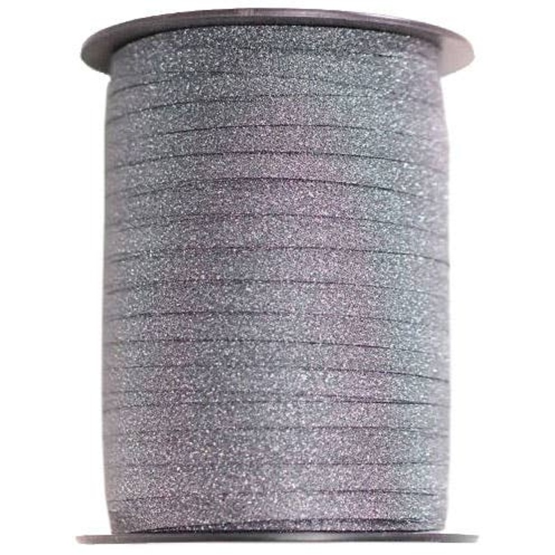 Black Glitter 227m Long Flat Curling Ribbon