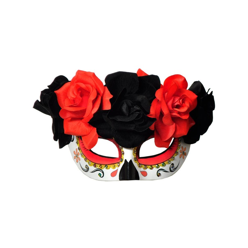 Floral Half Face Womens Sugar Skull Masquerade Mask