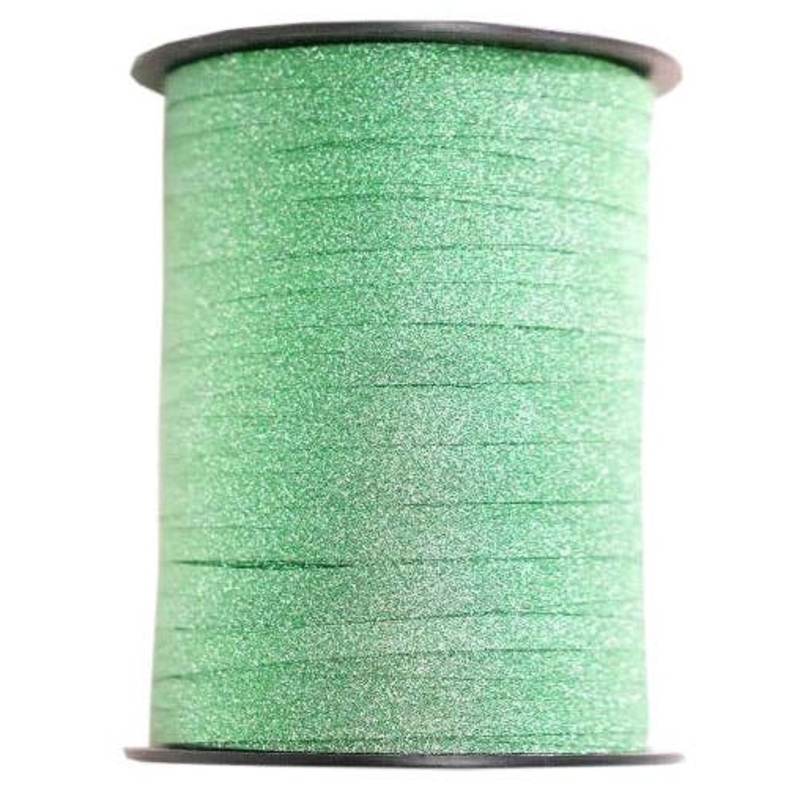 Green Glitter 227m Long Flat Curling Ribbon