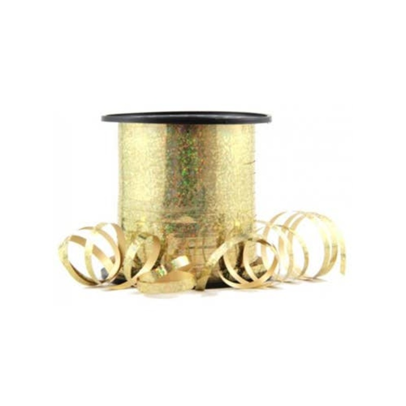 Holographic Gold 225cm Long Curling Ribbon