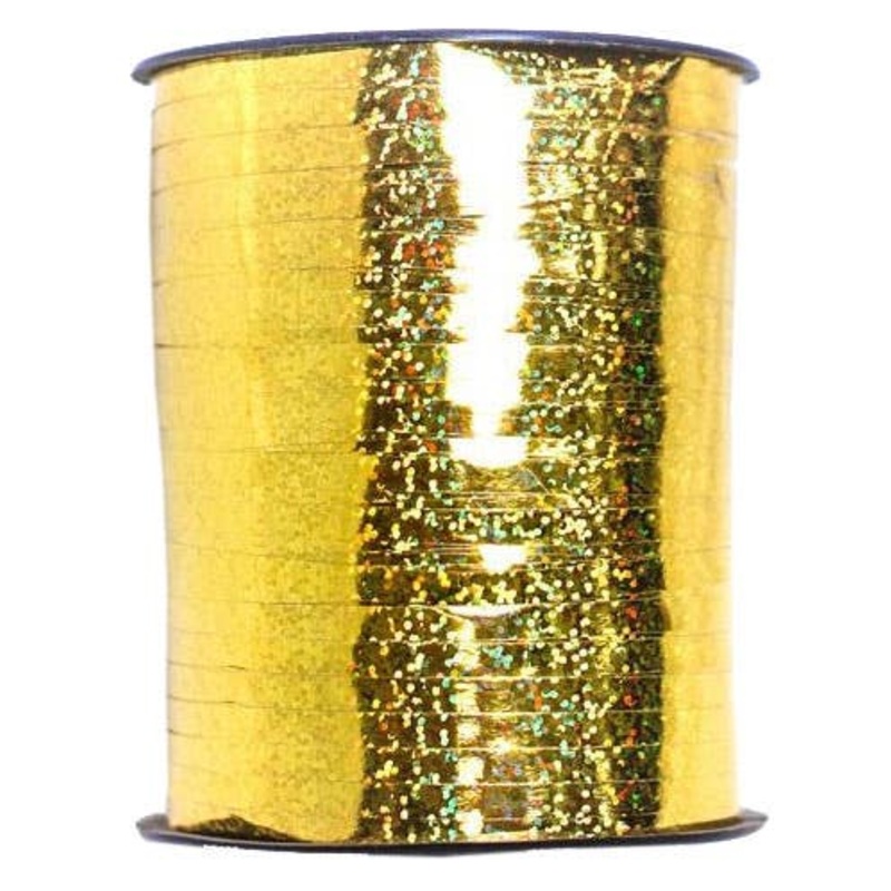 Holographic Gold 455m Long Curling Ribbon
