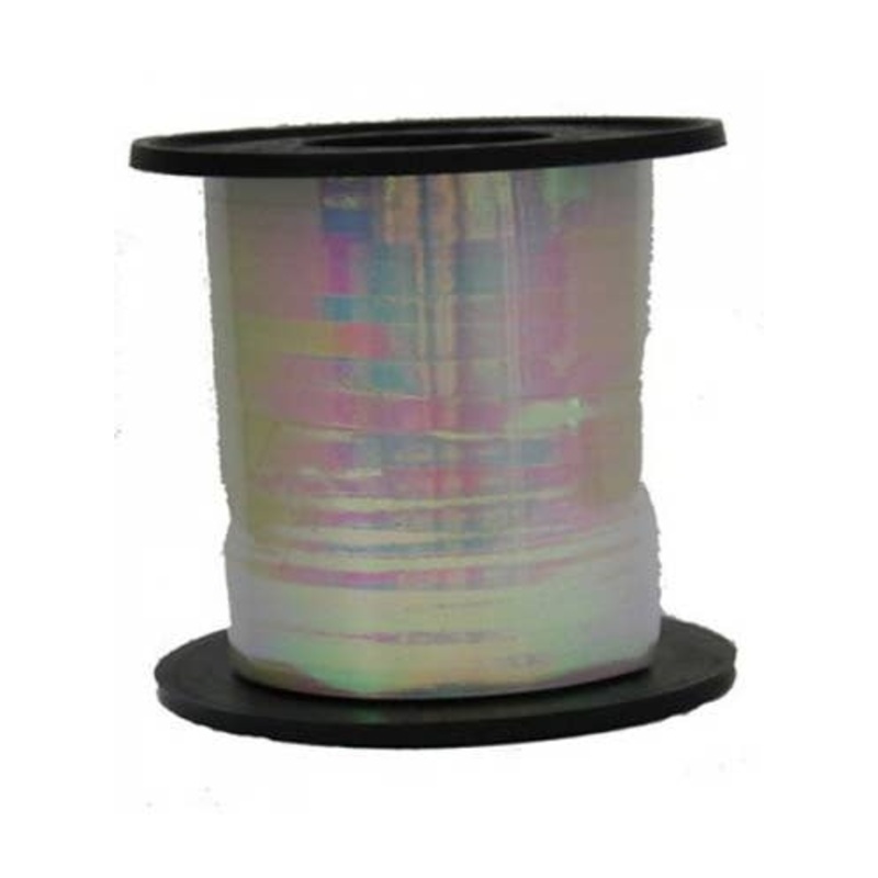 Iridescent White 225cm Long Curling Ribbon
