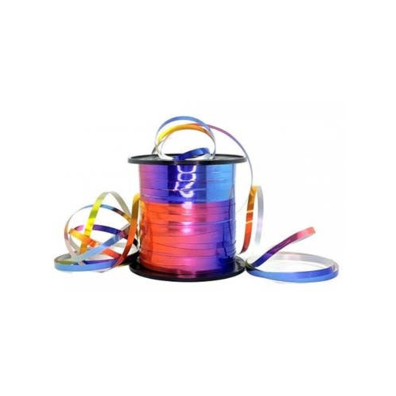 Metallic Rainbow 225cm Long Curling Ribbon