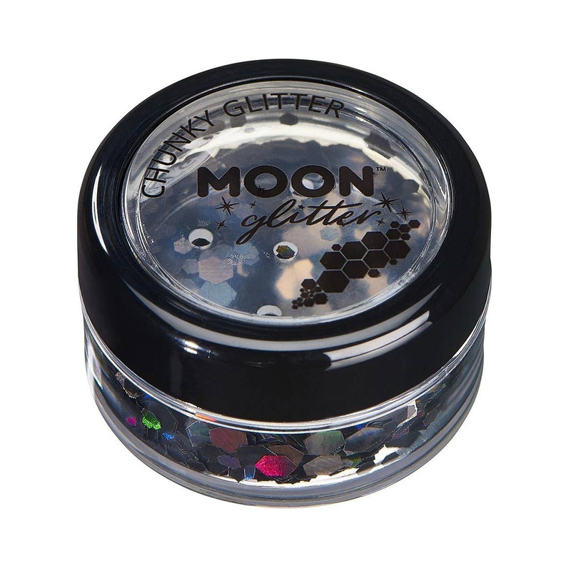 Moon Glitter Holographic Black Chunky Loose Glitter