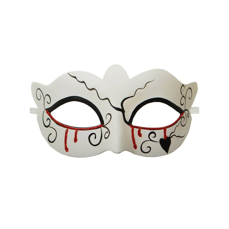 Plaster Look White Half Face Doll Masquerade Mask