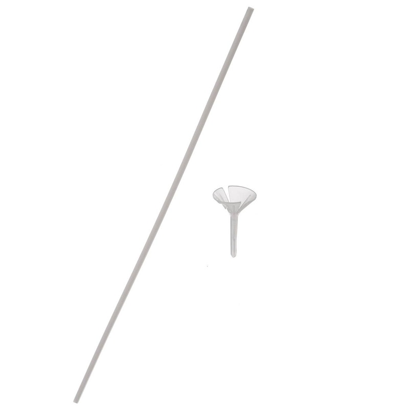 40cm Single White Balloon Stick With Cup