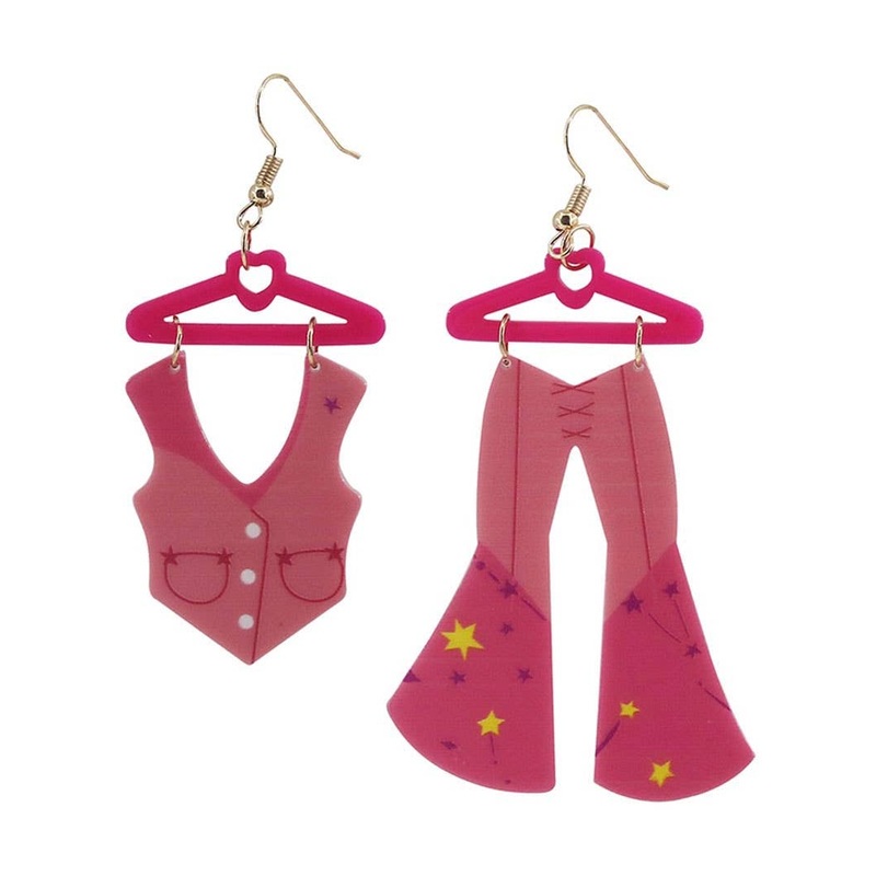 B-Doll Pink Cowgirl Costume Earrings
