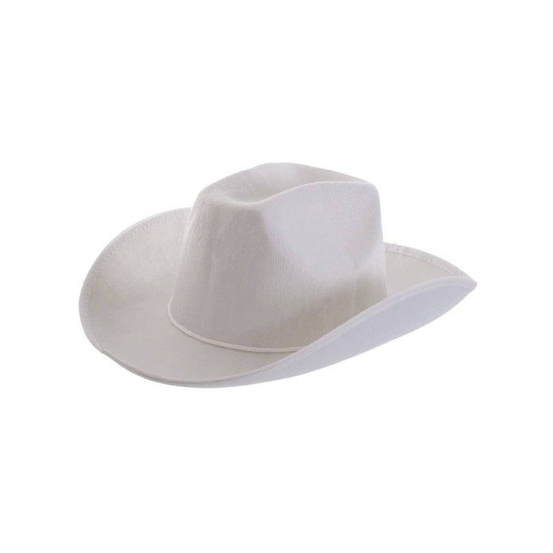 Solid White Feltex Adults Cowboy Costume Hat