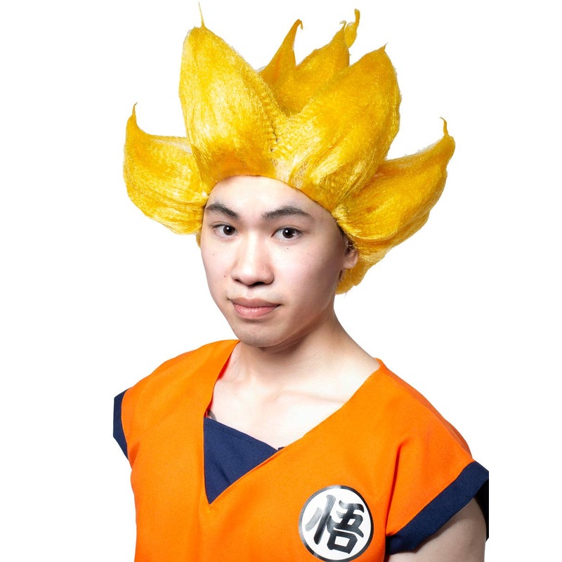 Super Saiyan Mens Yellow Dragon Ball Z Cosplay Wig