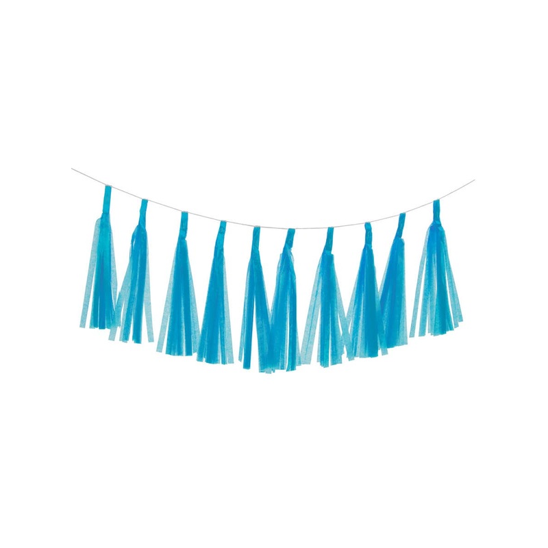 Tiffany Blue 9 Pack 35cm Decorative Paper Tassels