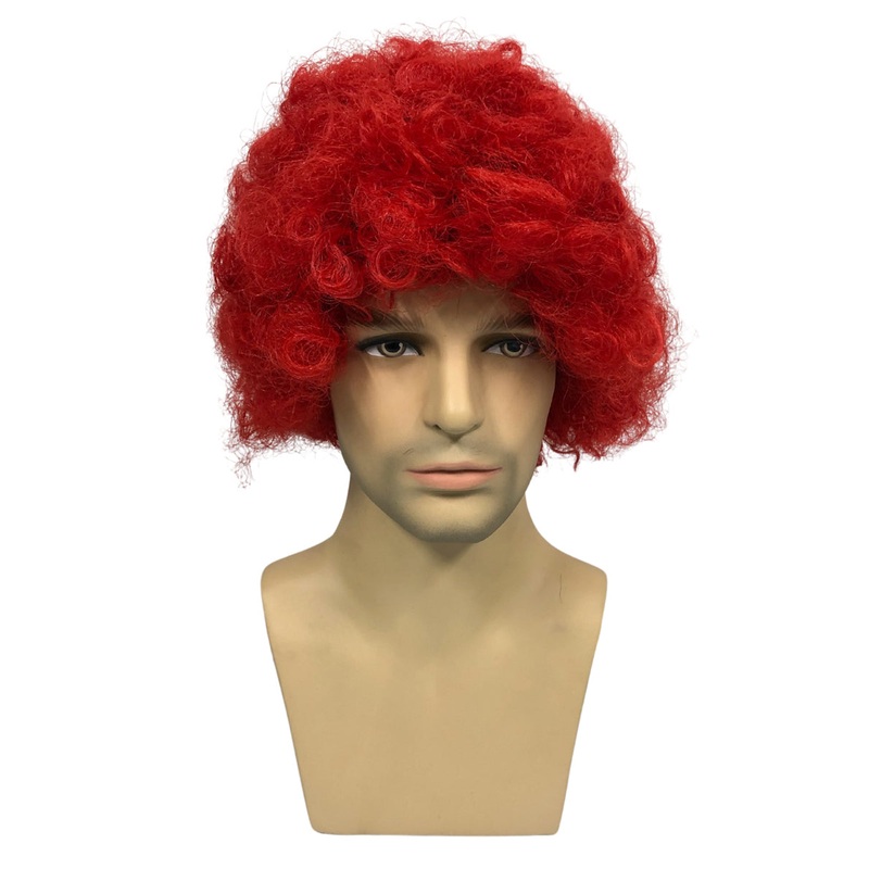 Adults Red Afro Costume Wig