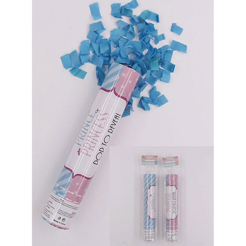 Baby Boy Gender Reveal Blue Paper Confetti Party Popper