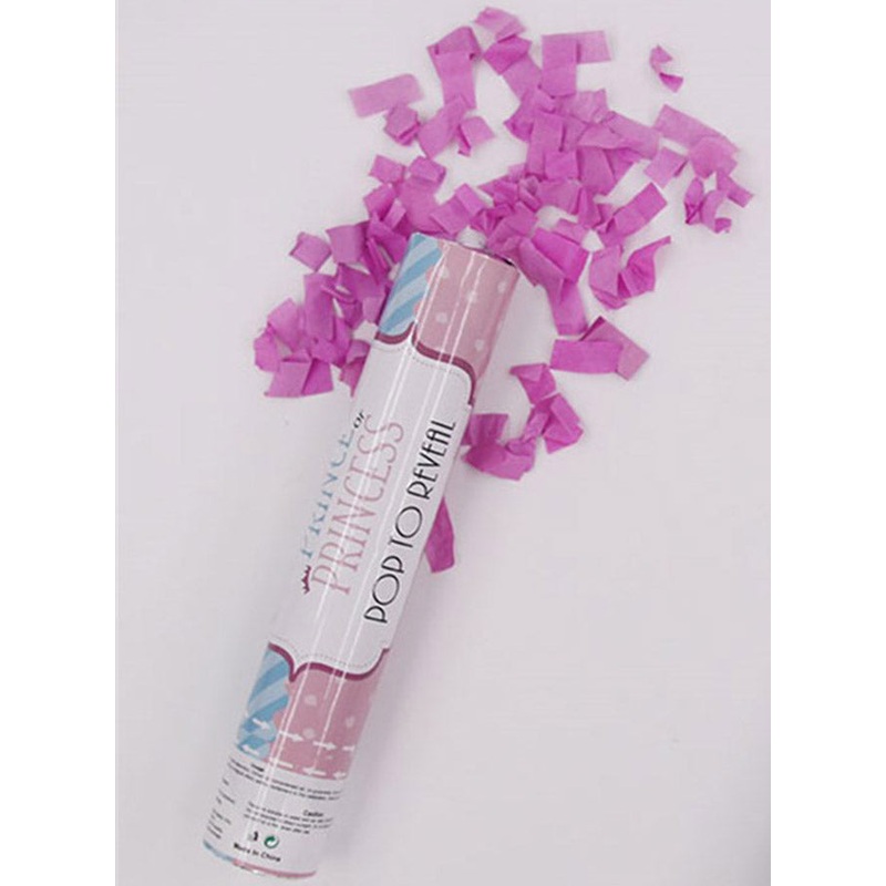 Baby Girl Gender Reveal Pink Paper Confetti Party Popper