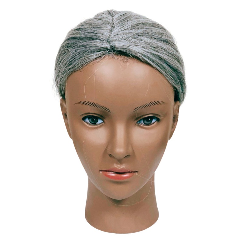 Girls Grey Little Old Lady Costume Wig With Bun