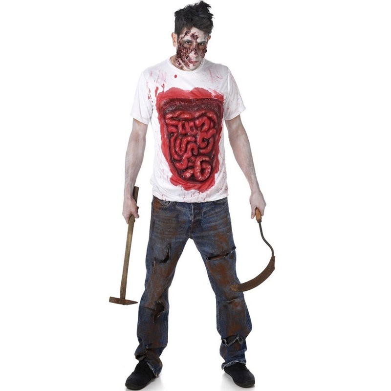 Zombie Guts Mens Halloween Costume Top Small