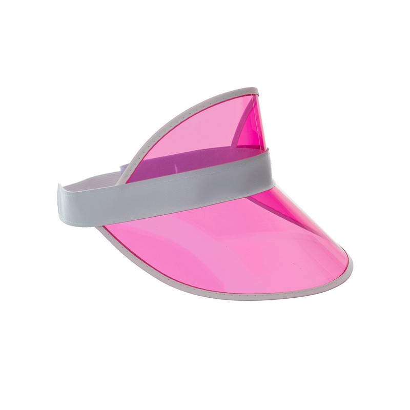 Hot Pink Adults 1980s Visor Costume Hat