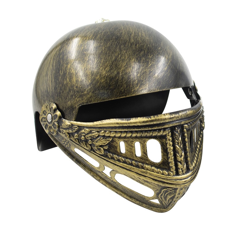 Medieval Knight Kids Antique Gold Costume Helmet