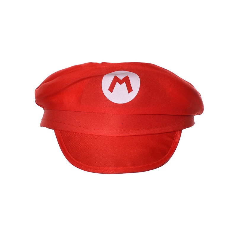 Super Red Plumber Game Character Costume Hat