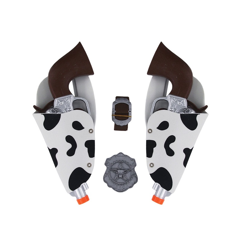Western Cowboy Black And White Toy Guns Set