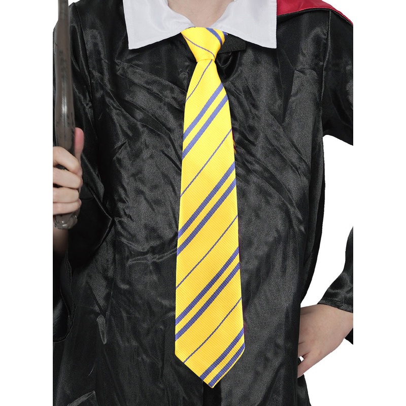 Wizard School Yellow And Black Striped Costume Tie