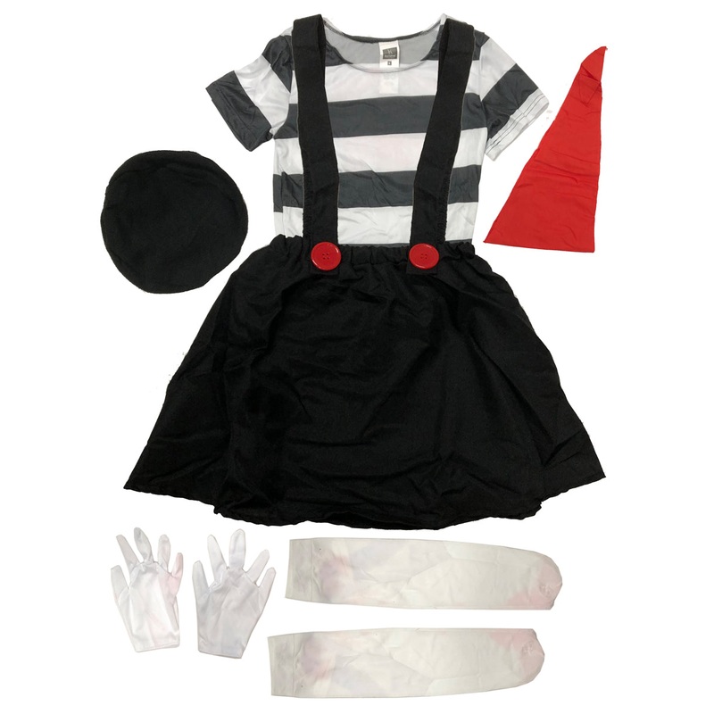 Black and White Mime Artist Girls Costume  Size Small