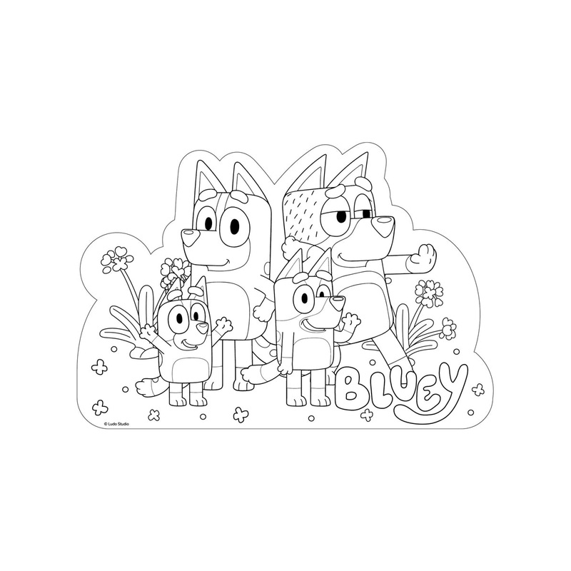 Bluey Party Decor 8 Pack of Colouring In Placemats