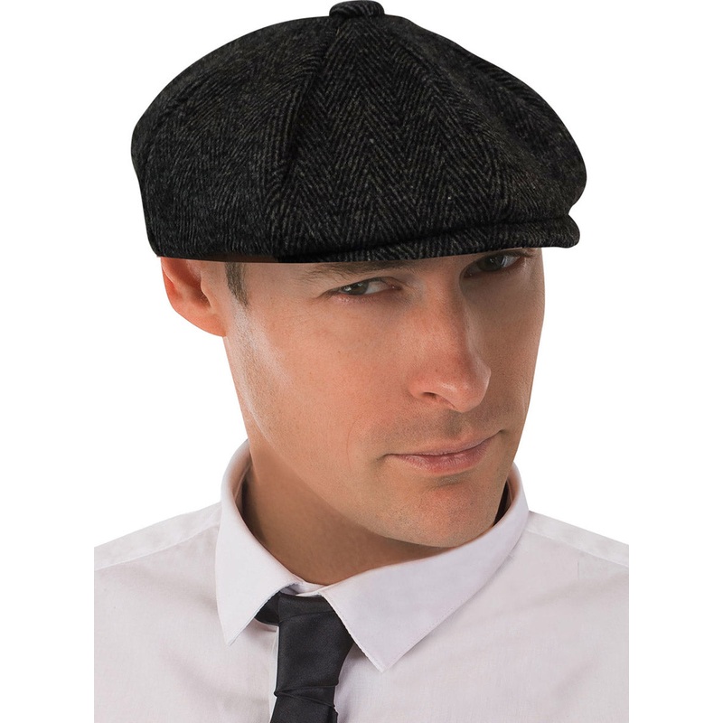 Tommy Gangster Mens Grey 1920s Flat Cap