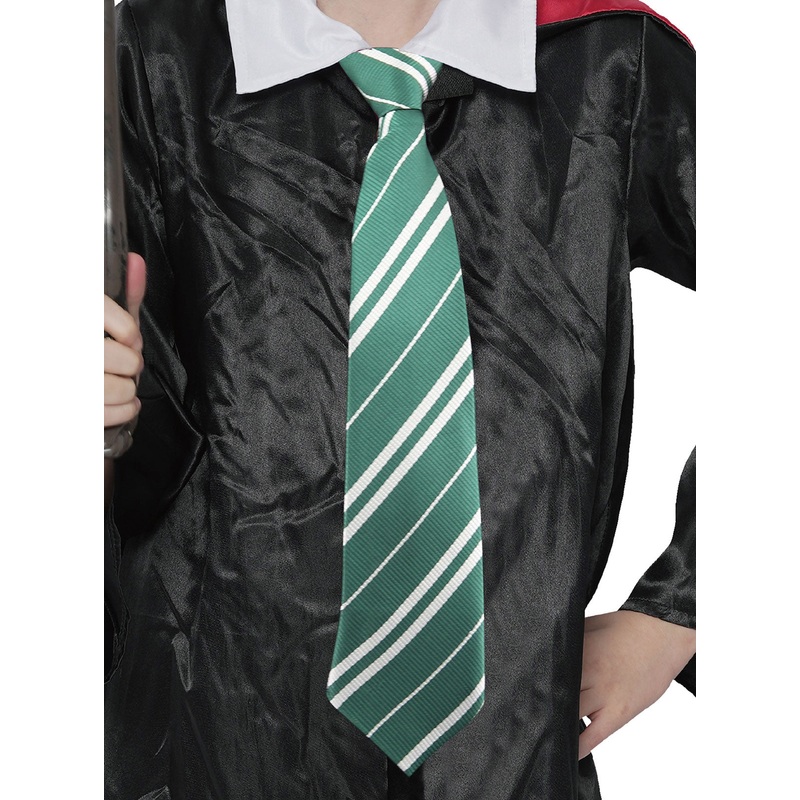 Wizard School Green And White Striped Costume Tie