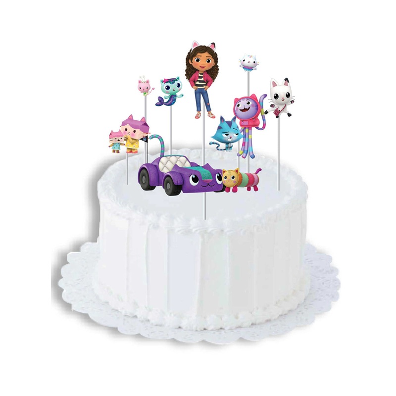 Gabbys Dollhouse 8 Piece Birthday Cake Decorating Kit